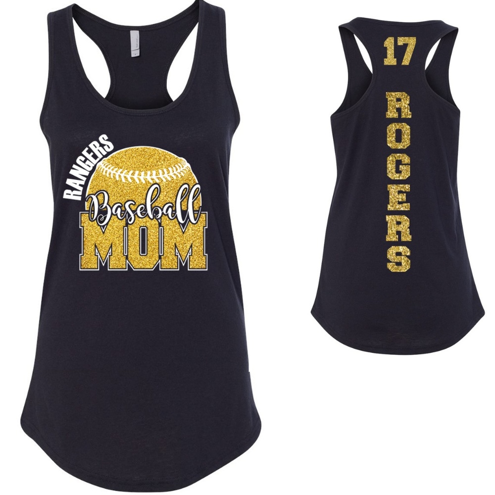 Custom Baseball Mom Ideal Racerbank Tank Top